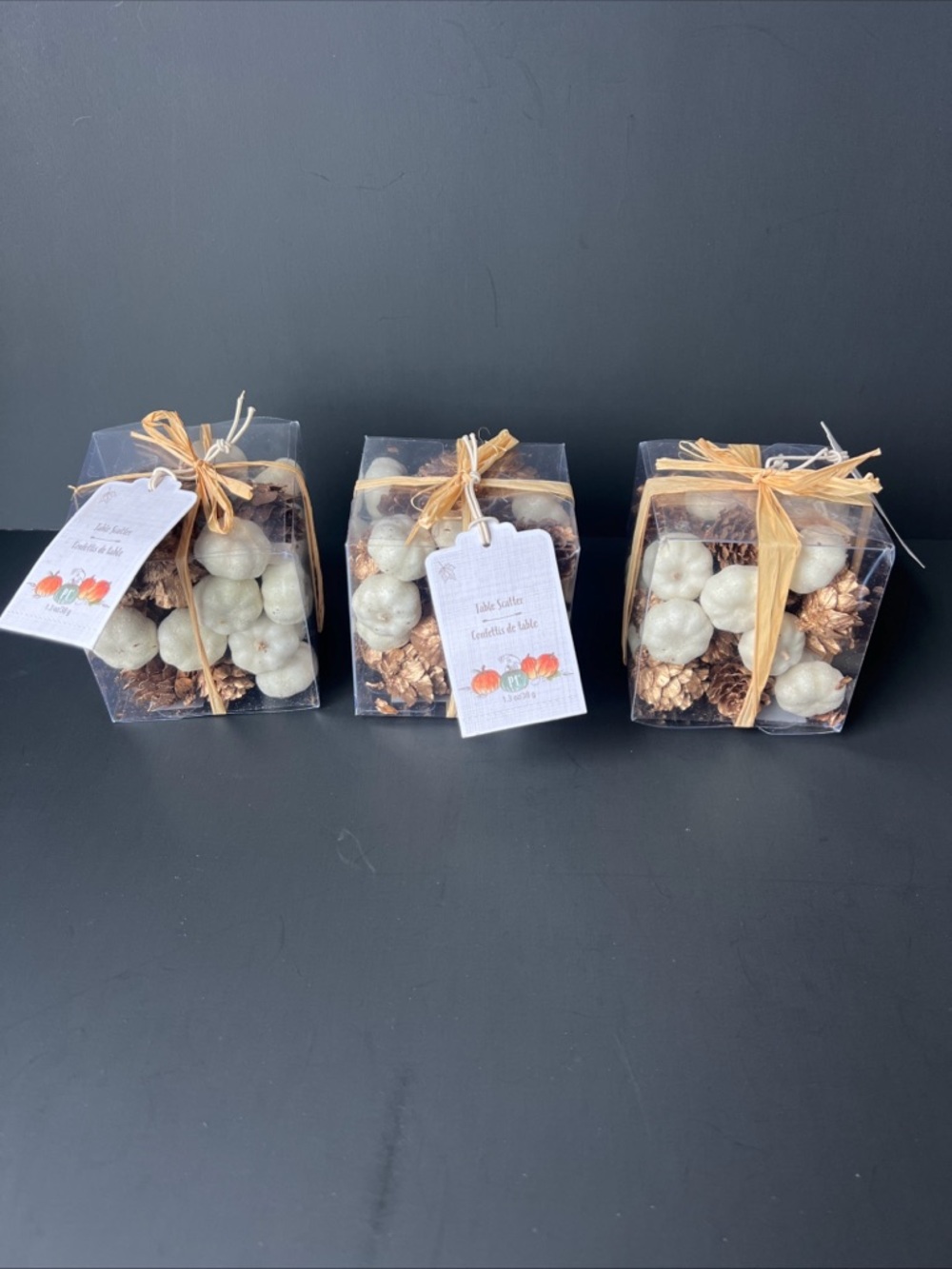 3 Boxes Pier 1 Fall Thanksgiving Decor Gold Ivory Mini Table Scatter Vase Filler